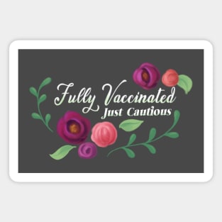 Fully Vaccinated - Purple Flowers Magnet